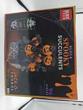 Block Tech Building Set JACK-O-THORNS Spooky Succulent Halloween Decor 96 Pieces